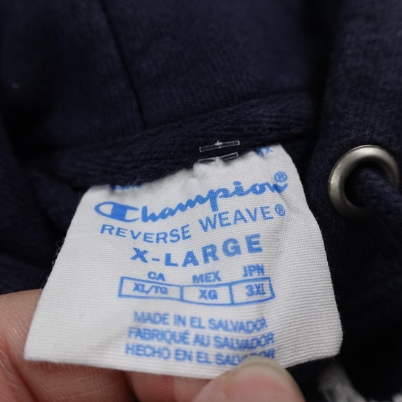 Champion Hoodie Mens XL Blue Naughty By Nature Reverse Weave Hip Hop Sweatshirt - Picture 4 of 9